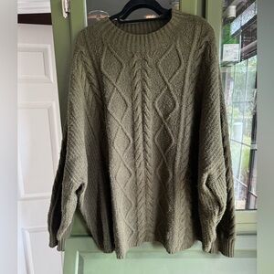 Old Navy Olive Green Cable Knit Turtleneck Sweater